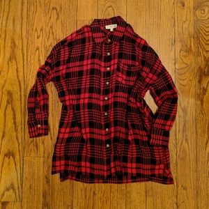 Plaid tunic with pockets